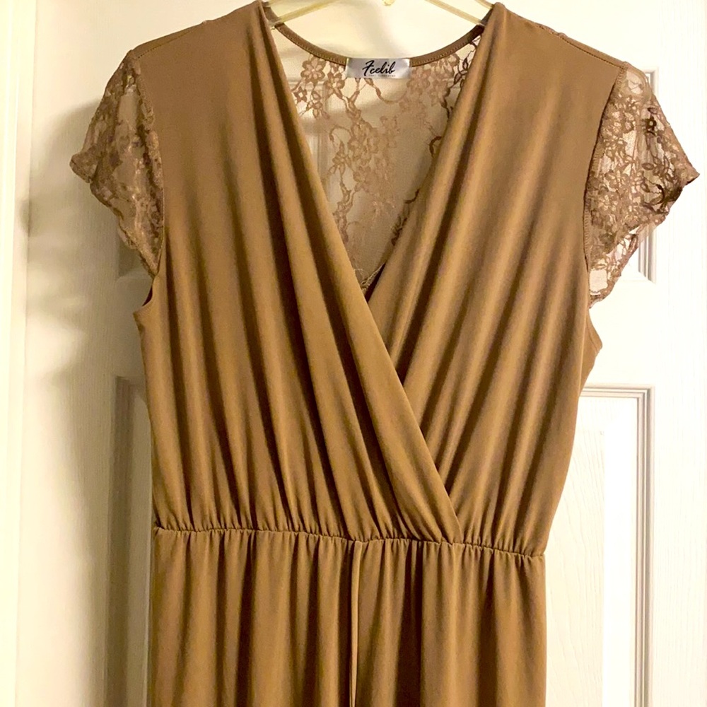 Tan Fullbody Jumpsuit Plus Size
